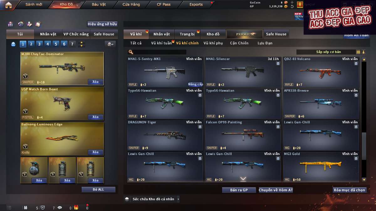 shop acc cf uy tin gia re